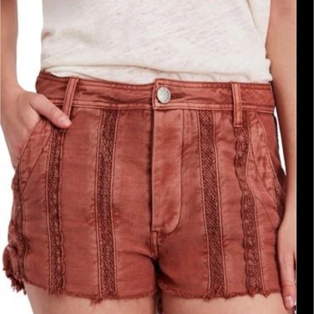 Free people rust colored shorts with great detail size 2